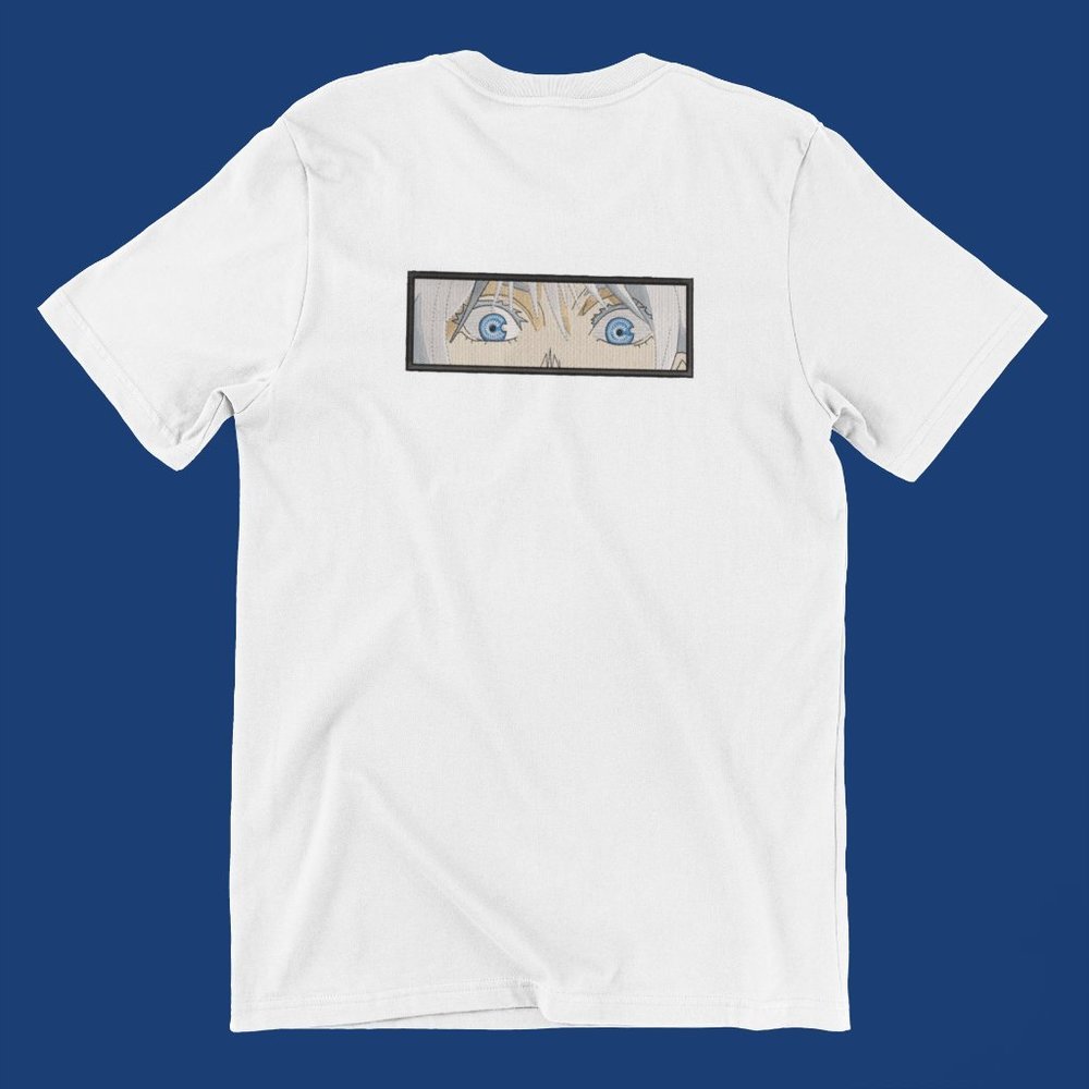 New- White&black Embroidered anime box T-shirt
